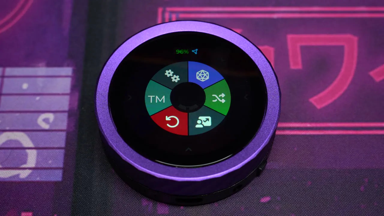 Center options menu with battery and sync