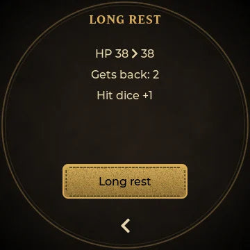 Long rest page listing what comes back