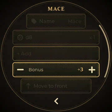 Editing the Mace roll: 1d8 plus 3